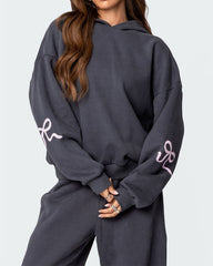 Christmas Sale 50% OFF - Women's Bow Detail Hoodie Sweat Set