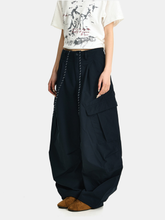 FoxSight - Unisex Lace-Up Layered Pink Curved Parachute Pants