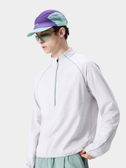 Snappy - Unisex Moisture-Wicking Quick-Dry Half-Zip Long Sleeve T-Shirt