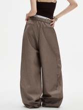 Ashshine - Women's Pleated Drawstring Waist Wide-Leg Tailored Pants