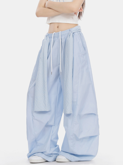 SoftEarth - Women's Plaid Panel Belt Straight-Leg Pants