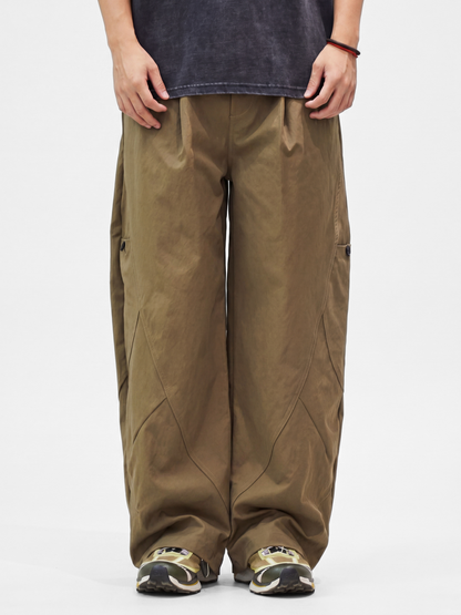 OwlWing - Men's Durable Curved Wide-Leg Cargo Pants