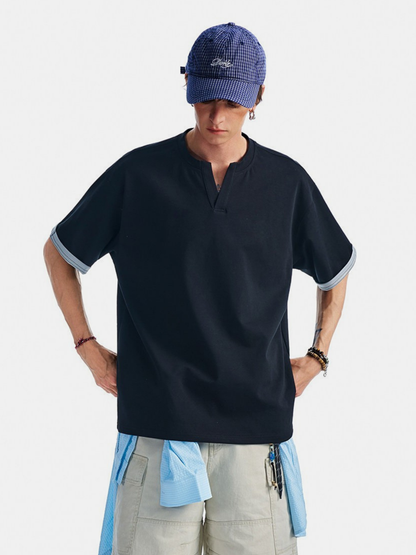 Thunderridge - Men's Layered Crew Neck T-Shirt