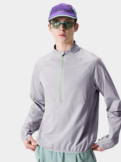 Snappy - Moisture-Wicking Quick-Dry Half-Zip Long Sleeve T-Shirt