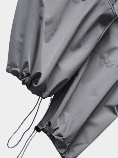 FoxSight - Unisex Lace-Up Layered Pink Curved Parachute Pants