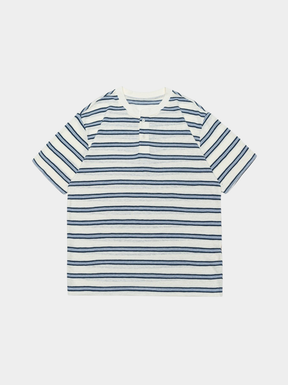 CrestWrap - Men's Lyocell Blend Henley Short Sleeve T-Shirt