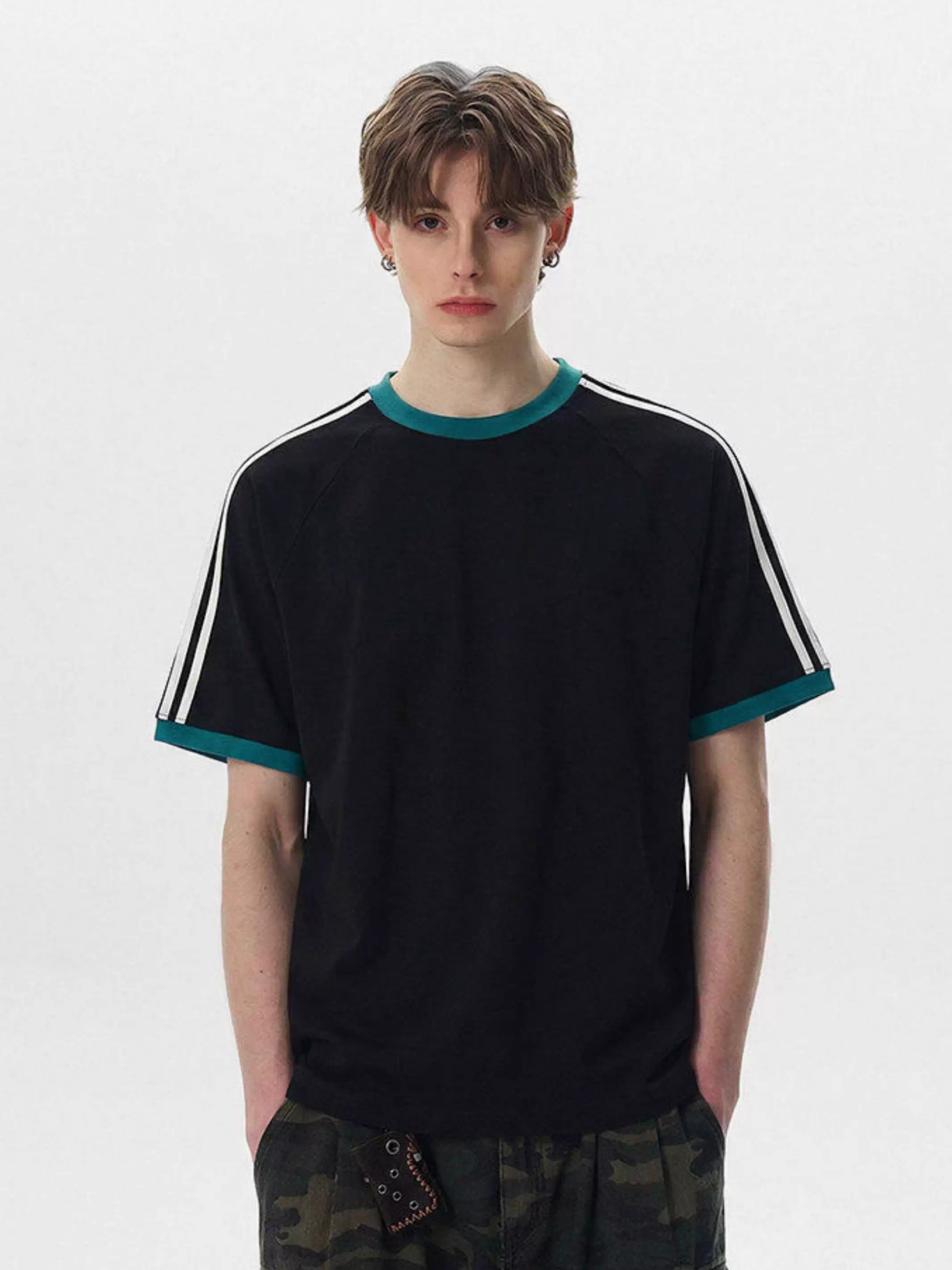 Dusttrail - Colorblock Cooling Striped Quick-Dry T-Shirt