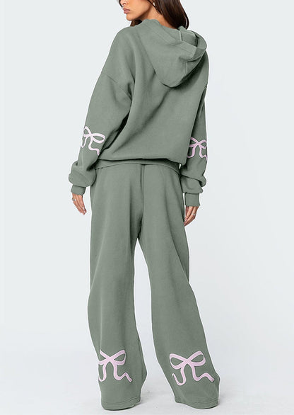 Christmas Sale 50% OFF - Women's Bow Detail Hoodie Sweat Set