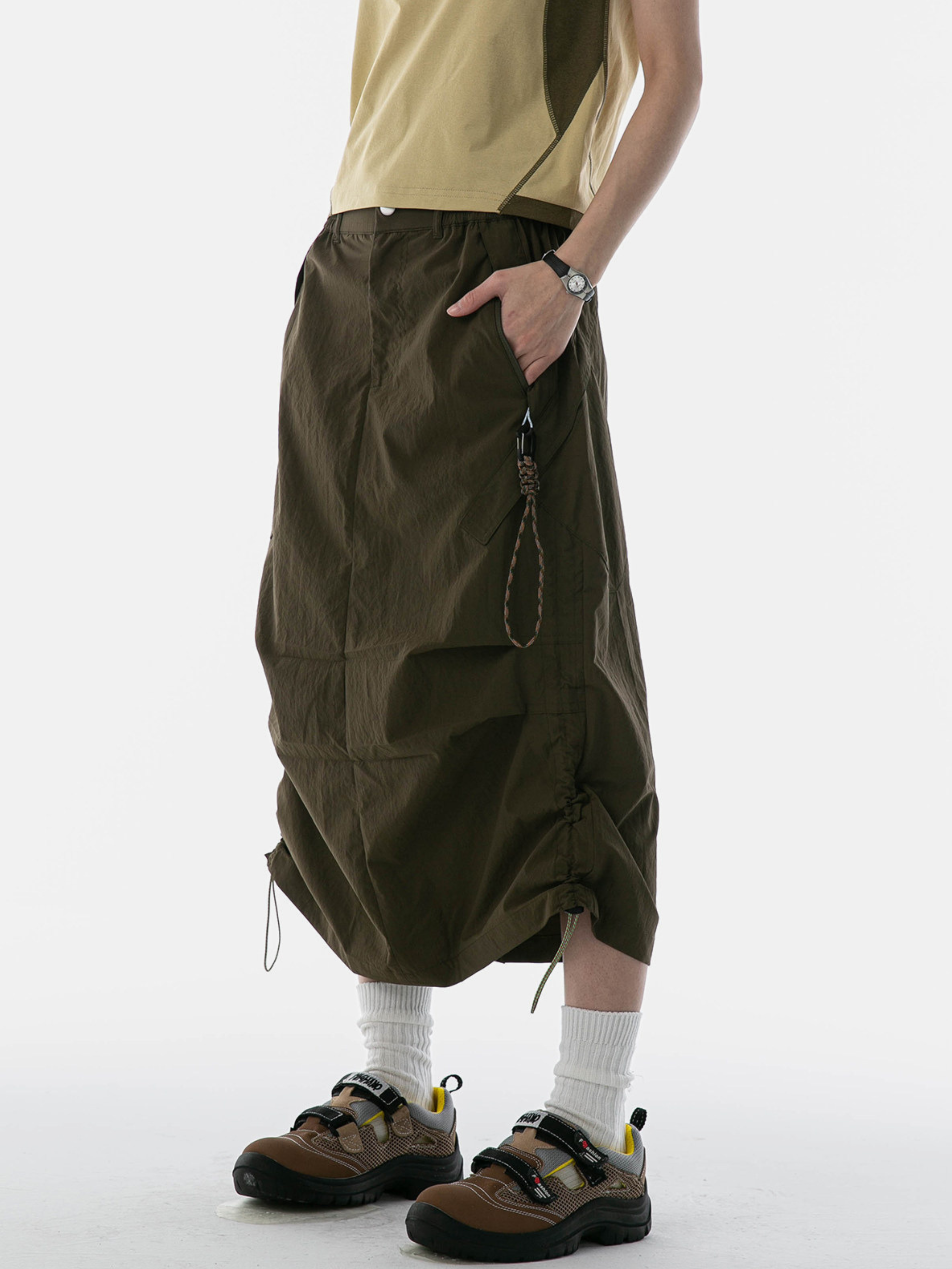 MontView - Women's Quick-Dry Drawstring Utility Midi Skirt
