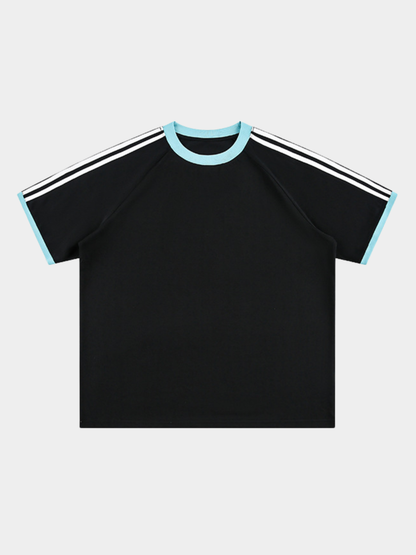 Dusttrail - Unisex Colorblock Cooling Striped Quick-Dry T-Shirt