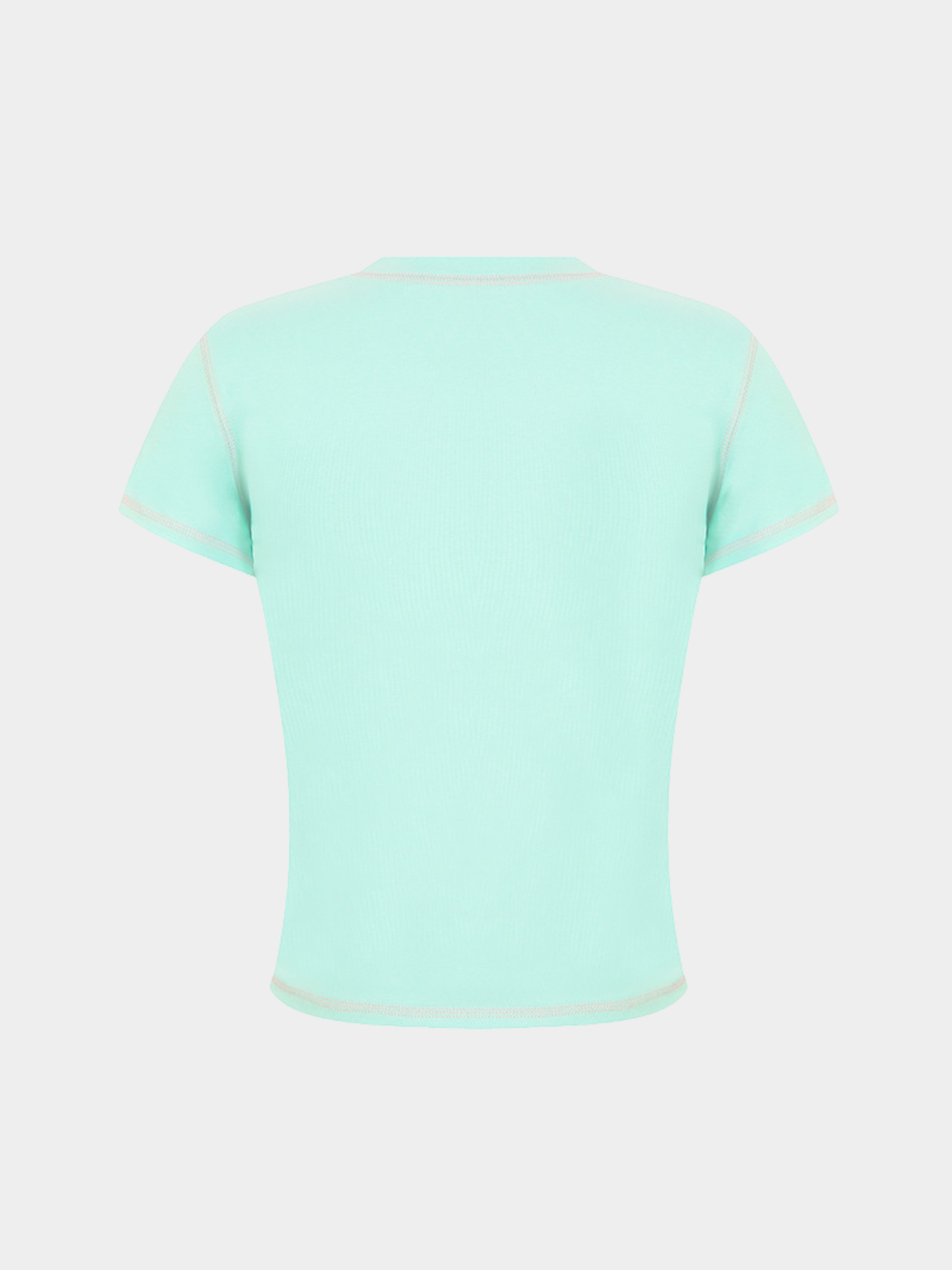 BerryPop - Women's Contrast Stitch Dopamine Print Cropped T-Shirt