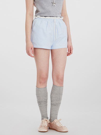 SkyLight - Women's Striped Double-Waist Casual Shorts
