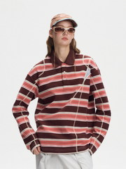 Staple - Women's UPF50+ Protection Striped Knit Long Sleeve Polo Shirt