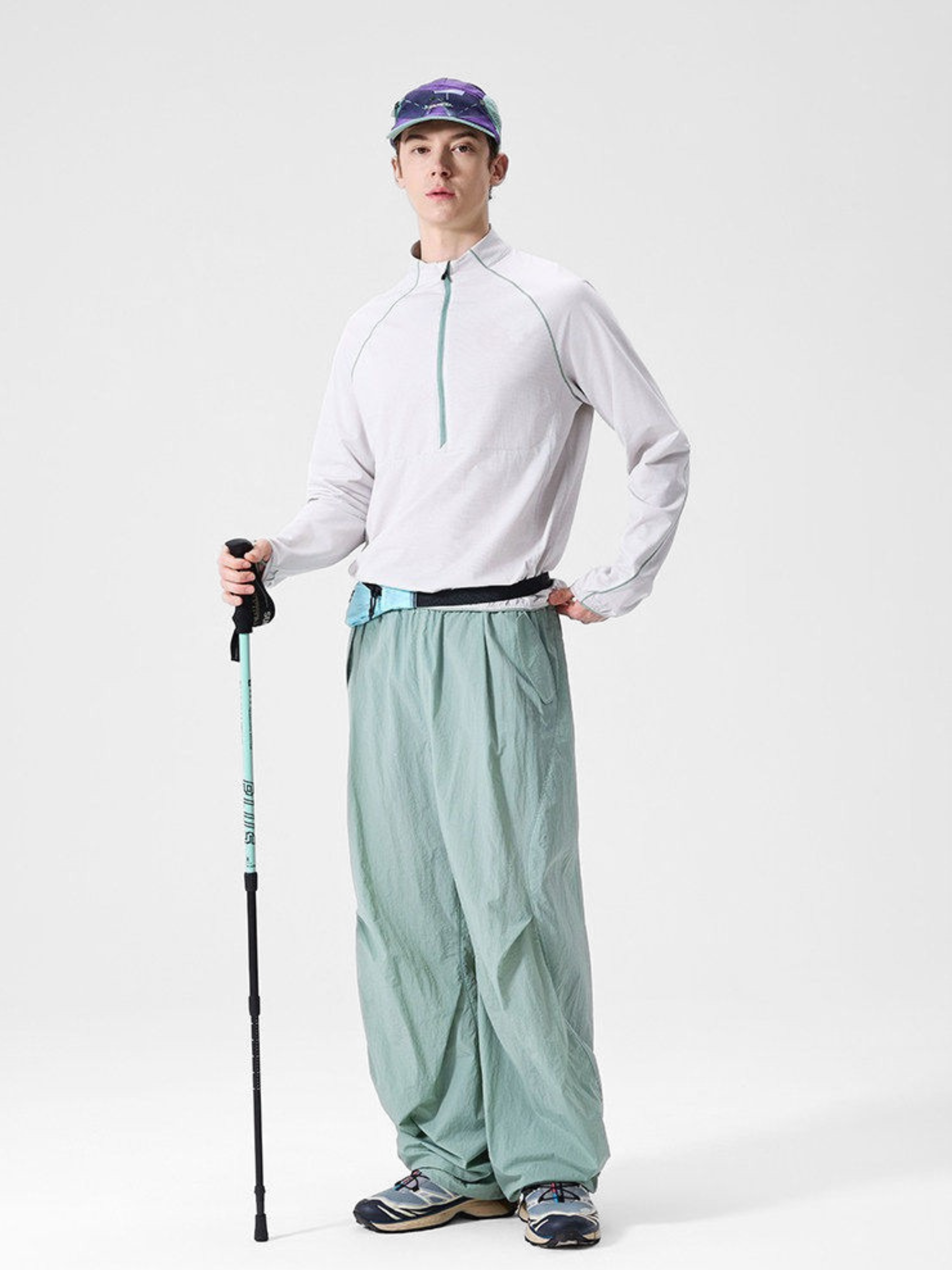 Snappy - Moisture-Wicking Quick-Dry Half-Zip Long Sleeve T-Shirt