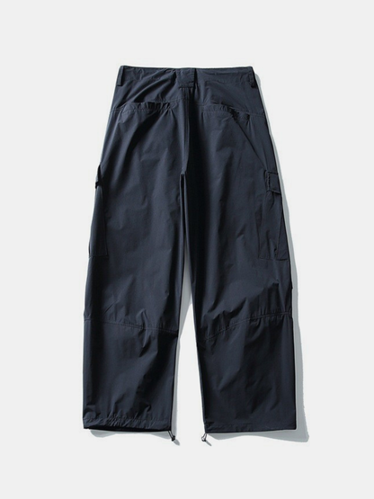 FoxSight - Unisex Lace-Up Layered Pink Curved Parachute Pants