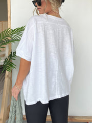 Women's Solid Colour Loose Round Neck Oversized T-Shirt