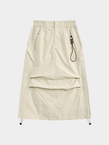 MontView - Women's Quick-Dry Drawstring Utility Midi Skirt