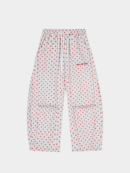 Ashview - Women's Pleated Polka Dot Wide-Leg Pants