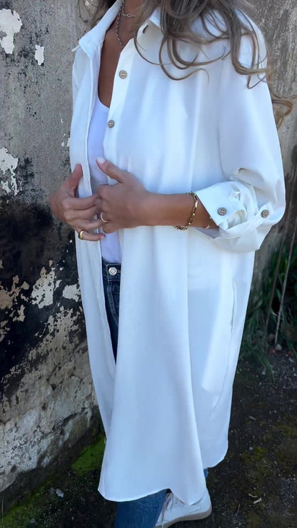 🔥LAST DAY 50% OFF🔥Women's Casual Lapel Solid Color Shirt Coat