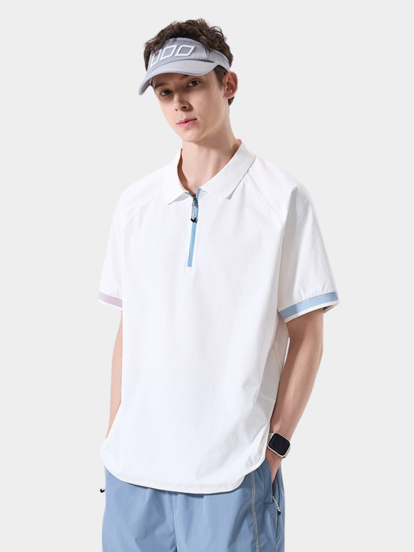 ChillFlask - Unisex Antibacterial Quick-Dry Half-Zip Polo T-Shirt