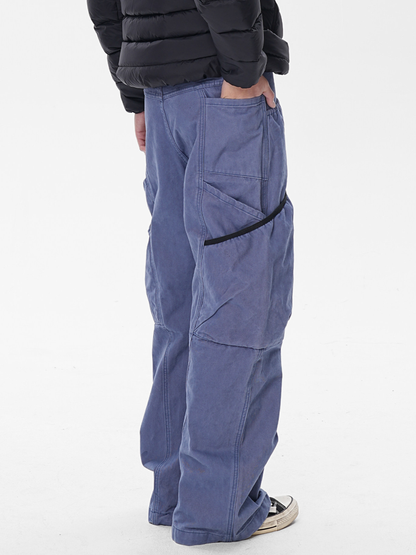 SleekLine - Men's Cross-Strap Multi-Pocket Curved Cargo Pants