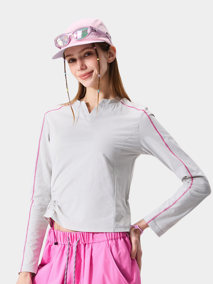 Thalon - Women's Moisture-Wicking Quick-Dry V-Neck Long Sleeve