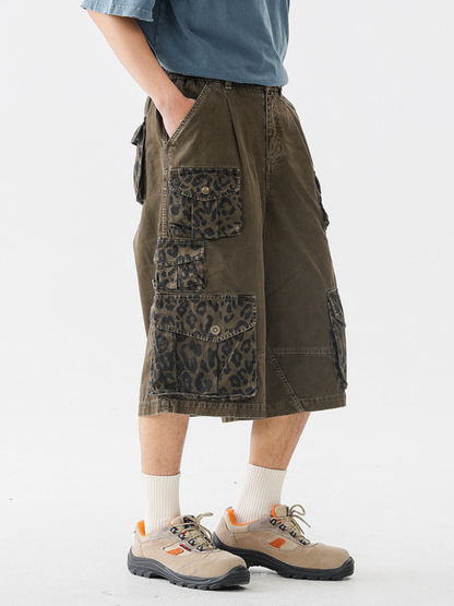 CampStick - Unisex Washed Solid Utility Cropped Pants