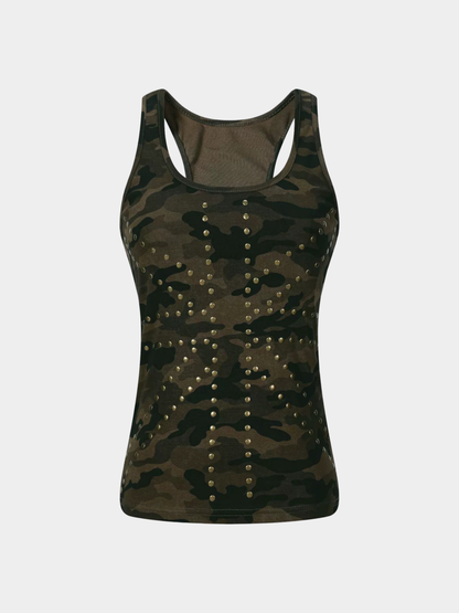 FoxTank - Women's Studded Camo Tank Top