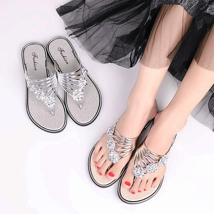 🔥LAST DAY 50% OFF - Women's Floral Flat  Fashionable Open Toe Non Slip Flip Flops