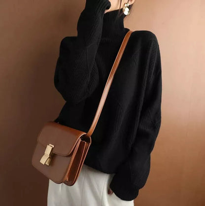 CASHMERE TURTLENECK SWEATER CARDIGAN
