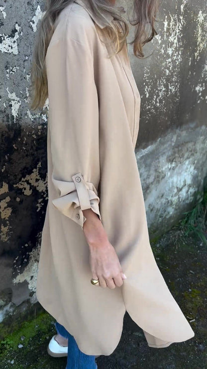 🔥LAST DAY 50% OFF🔥Women's Casual Lapel Solid Color Shirt Coat